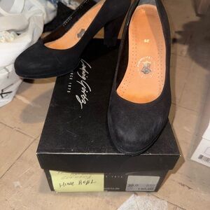 Lady Grazia Black Suede High Heel Pumps